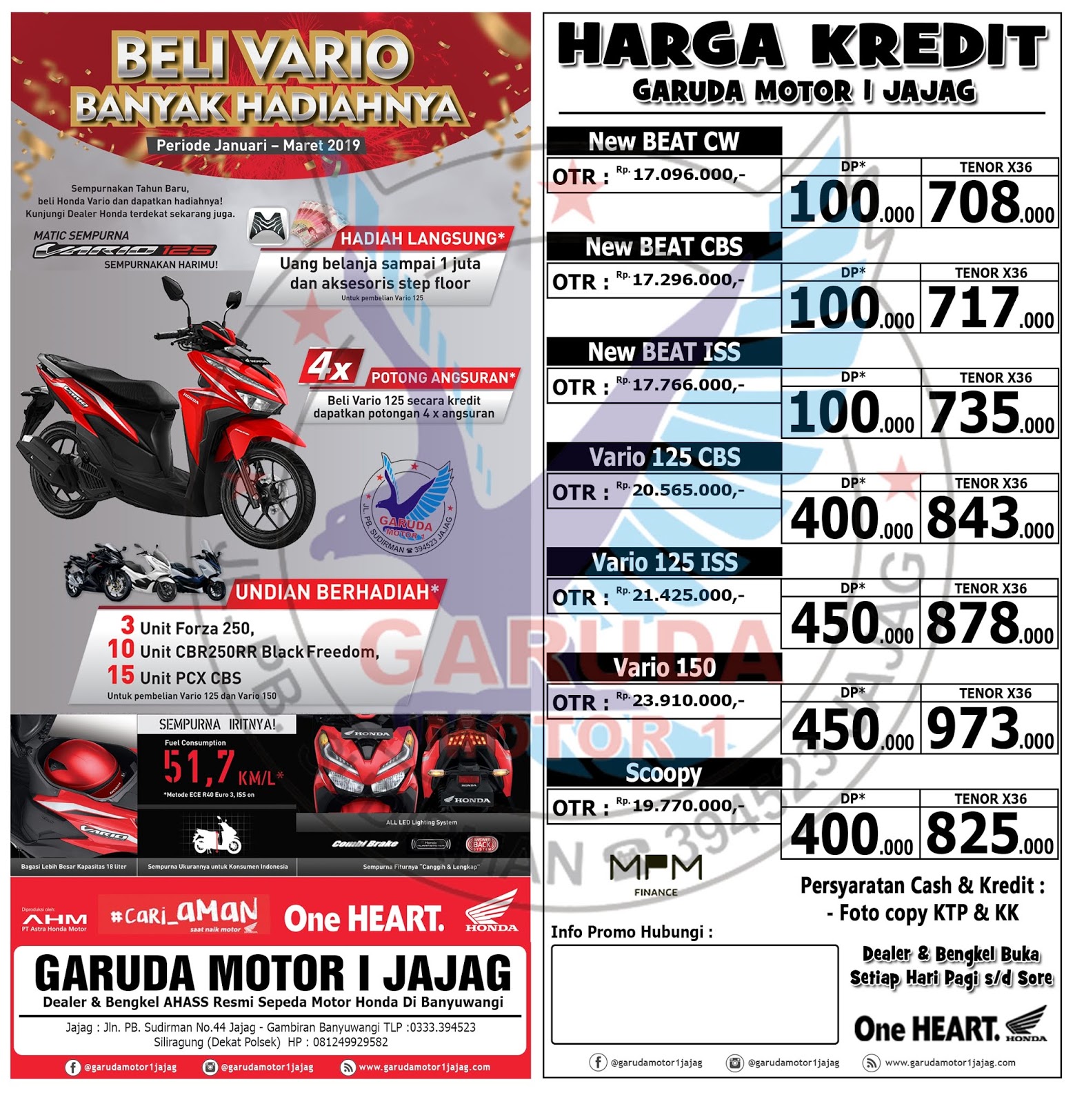 Harga Kredit Honda Vario 150 Terbaru 2016
