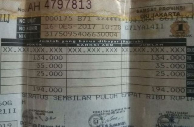 Denda Telat Bayar Pajak Motor Vario 150
