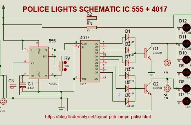 Rangkaian Lampu Kedip Polisi
