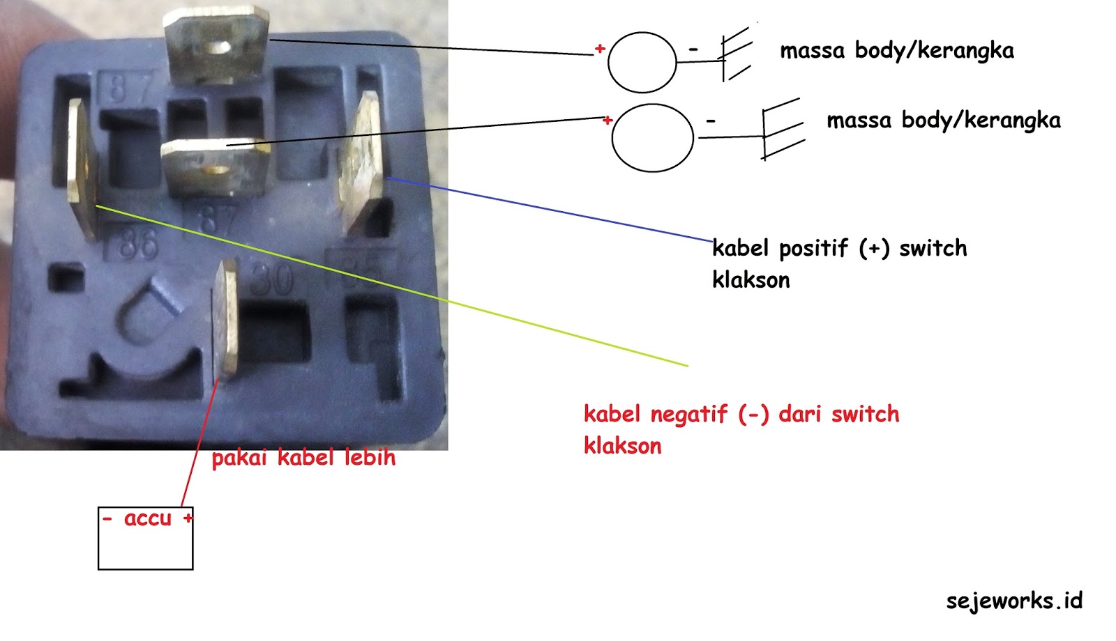 Cara Pasang Relay Klakson Motor Beat
