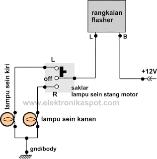 Rangkaian Lampu Sein Sepeda Motor Honda
