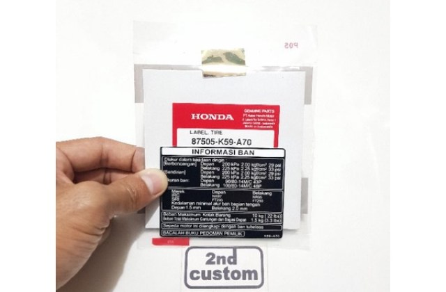 Ukuran Tekanan Angin Standar Honda Gtr 150
