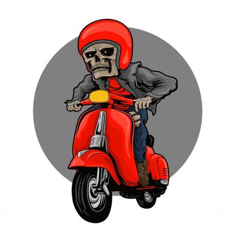 Vespa Skull Vector
