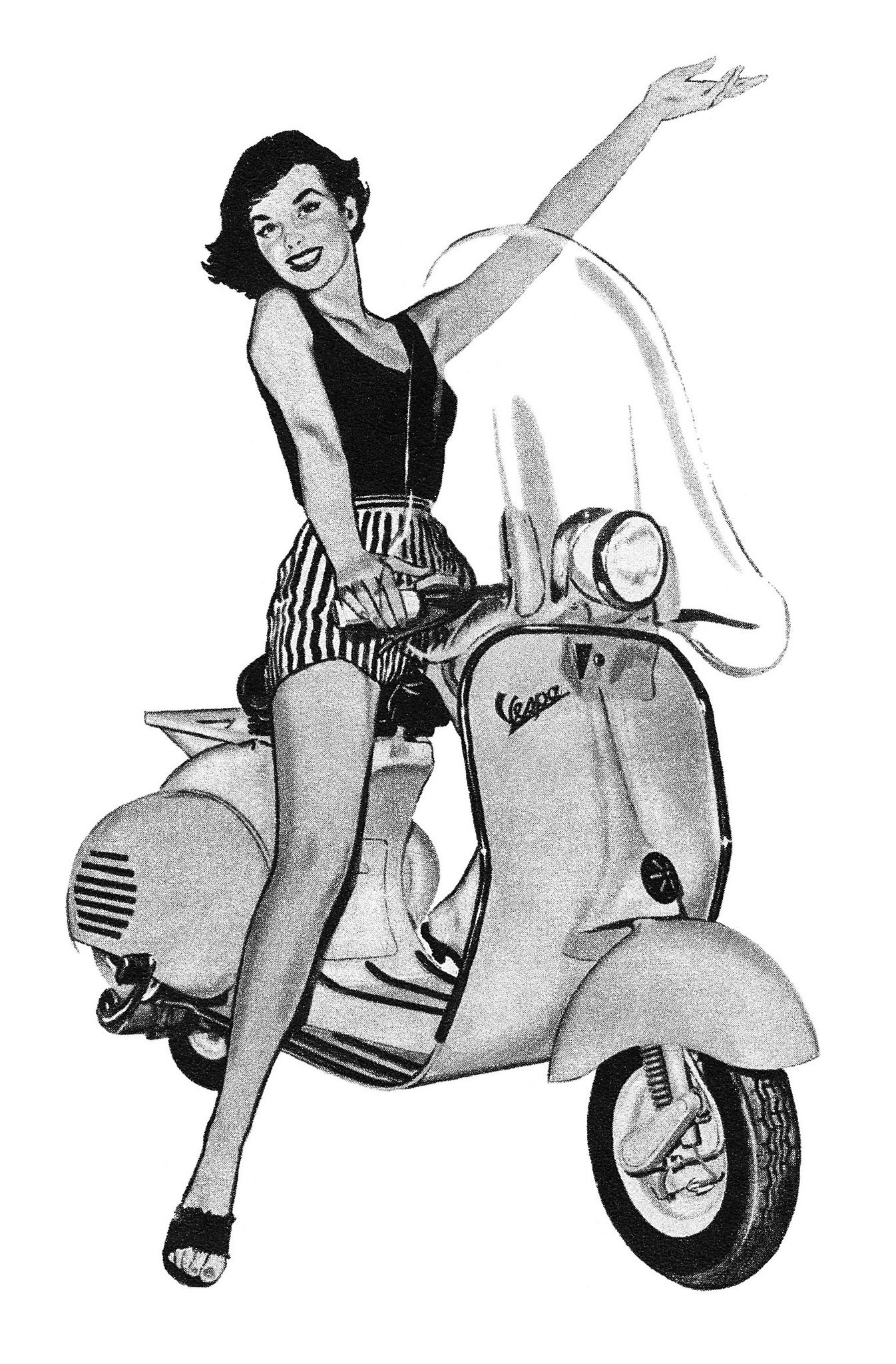 Vintage Vespa Illustration
