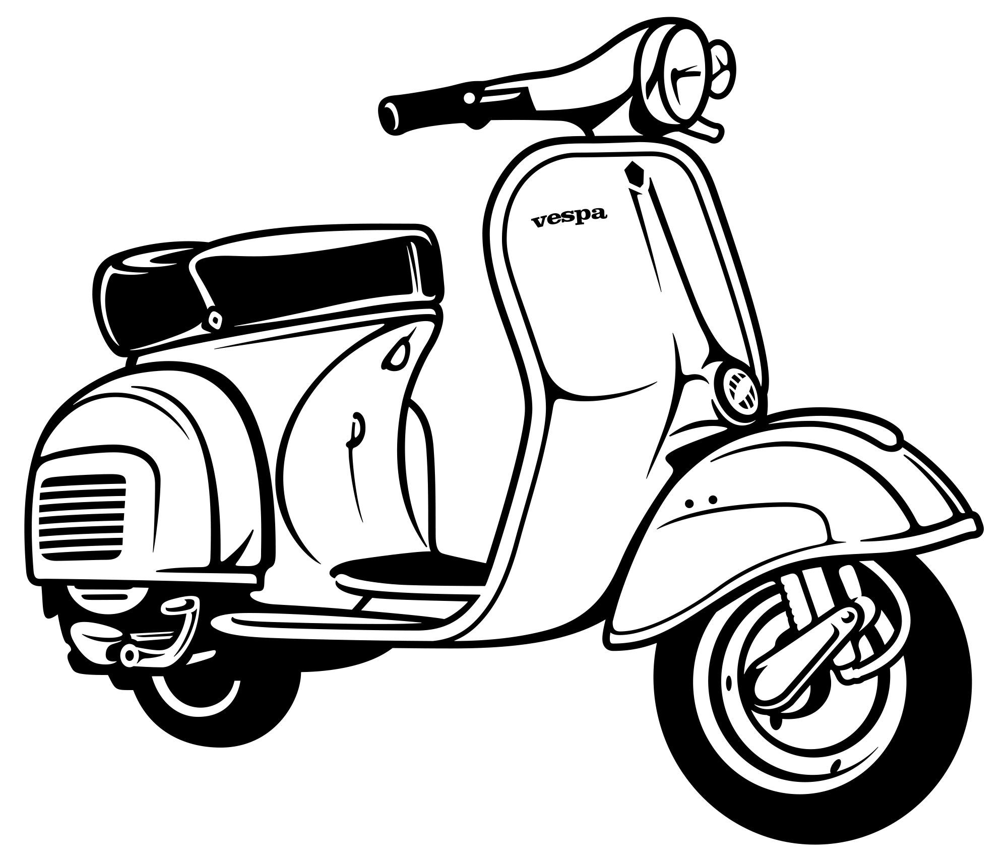 Vintage Vespa Drawing
