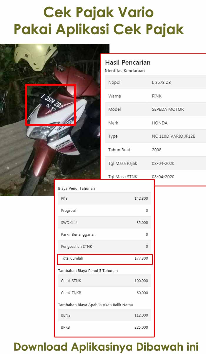 Pajak Honda Vario 150 Tahun 2020
