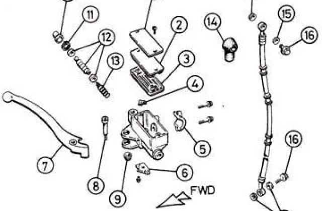 Gambar Komponen Rem Hidrolik Sepeda Motor
