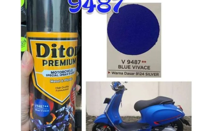 Vespa Warna Biru Metalik
